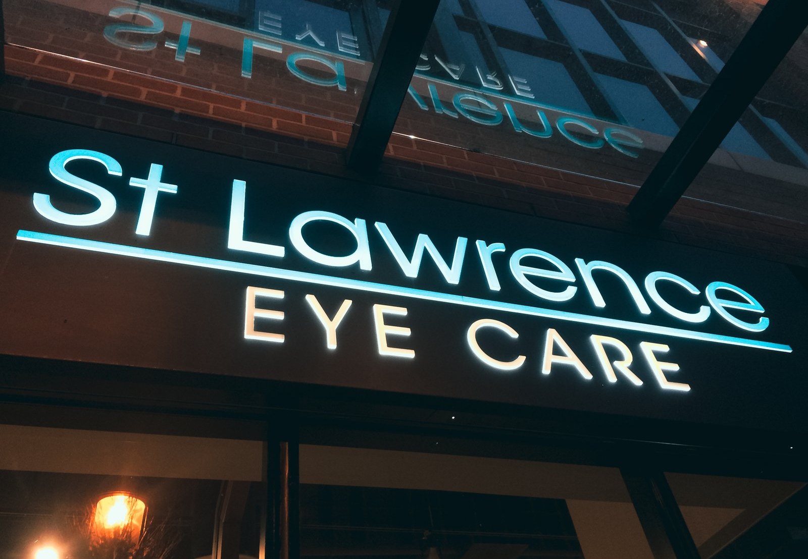 Illuminated exterior storefront sign